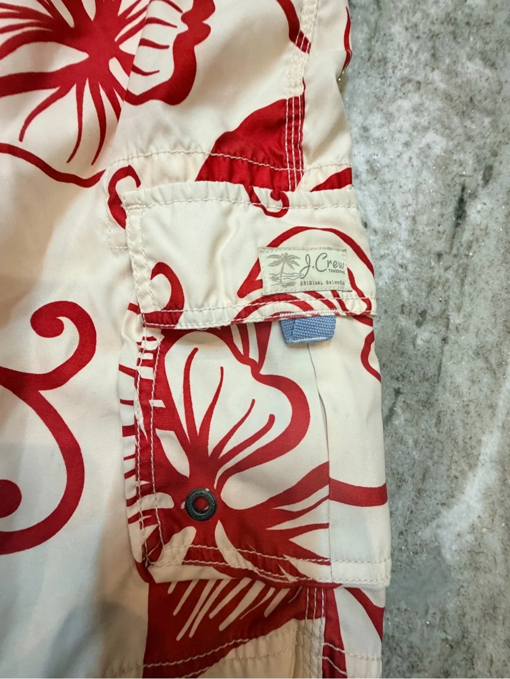J.Crew Men’s Red Floral Board Shorts Size 34